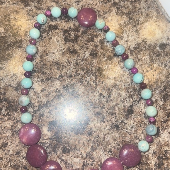 Lavender Coin Necklace (Lavender Jade Beads) - Picture 2 of 2